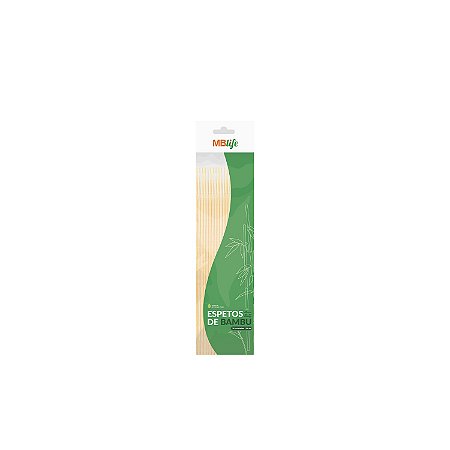 Espetos De Bambu 25cm 4mm Pacote Com 50 Unidades Mblife