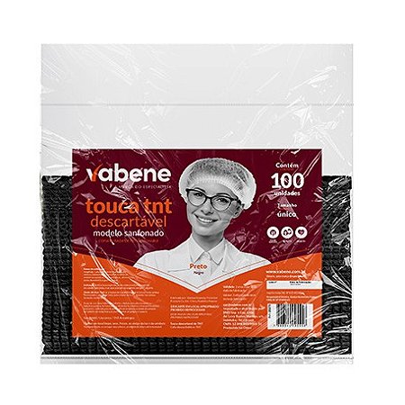 TOUCA SANFONADA TNT PRETA  C/100UN VABENE