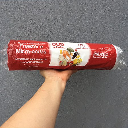 Bobina Freezer e Microondas 5L 28cmx40cm Rolo com 500 Sacos Vabene