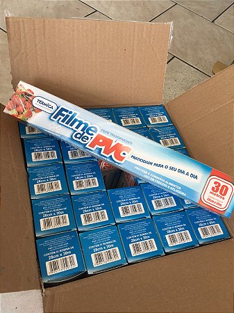 FILME PVC 28X30M CAIXA C/25BOBINAS TERMICA