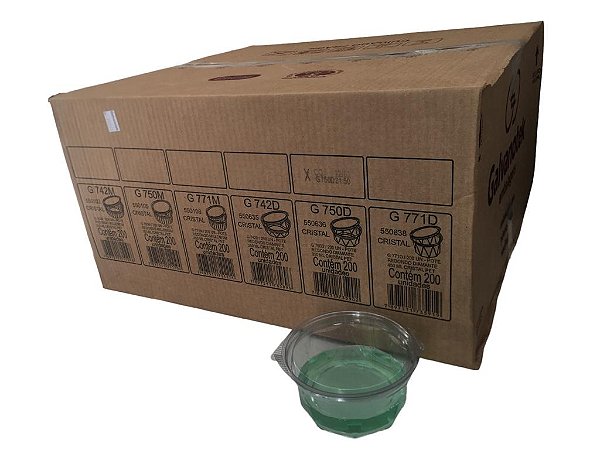 Pote Redondo Diamante G750D Com Tampa Articulada 350ml Caixa Com 200 Unid Galvanoteck