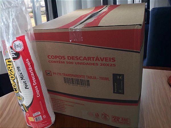 Copo Plastico Pp 700ml Transparente  Caixa Com 500 Copos  Copozan