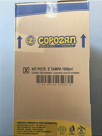 PP 1000/T KIT POTE 1000ML TRANSP CX 150 UNID COPOZAN