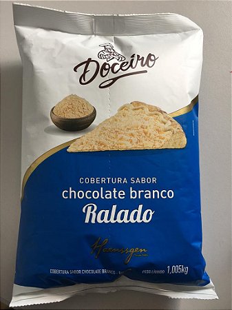 Cobertura Chocolate Ralado Branco Pacote de 1,005Kg Doceiro