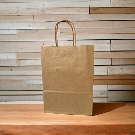 Sacola Kraft 22cm altura X16cm comprimento X 7,5cm profundidade unidade