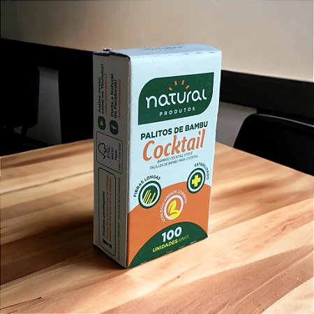 Palitos Cocktail Com 100 Palitos Natural