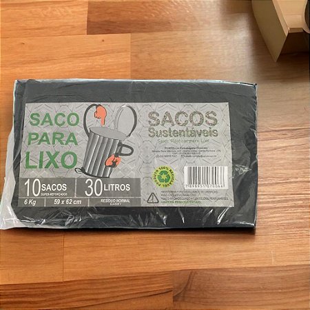 Saco Lixo Envelopado 30 litros Pacote com 10 Sacos Cada