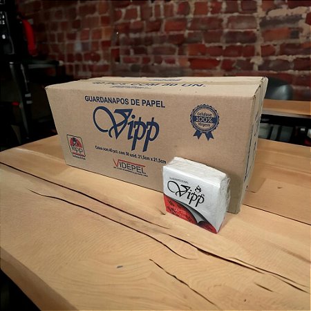 Guardanapo Vipp 21,5x21,5 Cx 40pct C/50 Unid Videpel