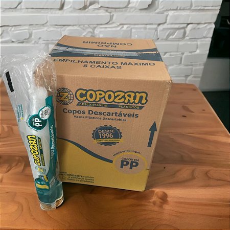 Copo Plástico 180ml PP Ed. Transparente Caixa Com 2500 Copos Copozan