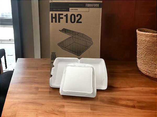 Lancheira Hf102 1.200ML 25,5x23,5x9cm Caixa Com 100 Unidades Fibraform