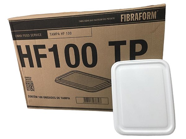 Tampa Isopor Eps Hf100tp 28x22cm Caixa Com100 Para Hf100/3 e HF100/4 Pote Marmita Lancheira Unid Fibraform