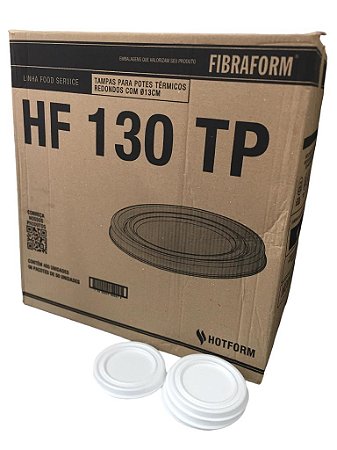 Tampas Potes Térmicos Redondos Hf130 Tp Para Pote Hf300 Hf500ml Caixa Com 400 Tampas Fibraform