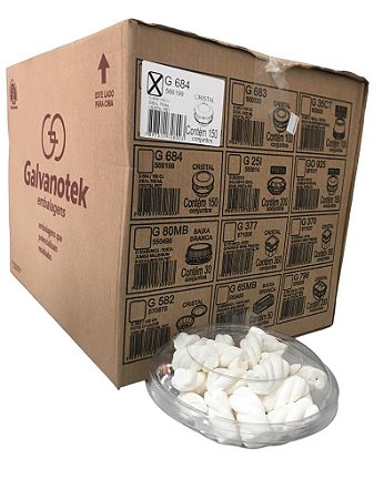 Pote Multiuso Saladeira Cristal Redondo  Para Doce E Salgado 750ml Caixa Com150 Conjuntos Galvanotek