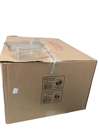 Pote Retangular Tampa Articulada Ga90 500ml Mondongo Caixa Com 200 Potes Galvanotek