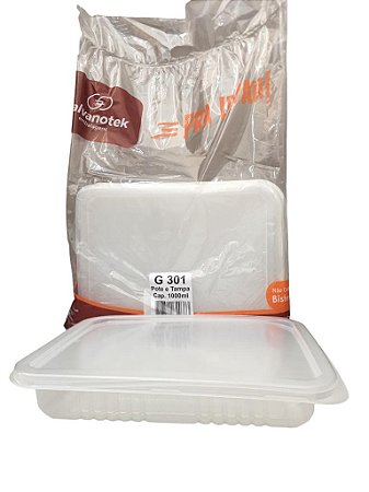 Pote Retangular G301 Sf Freezer E Microondas1000ml Kit Com 10 Potes Galvanotek