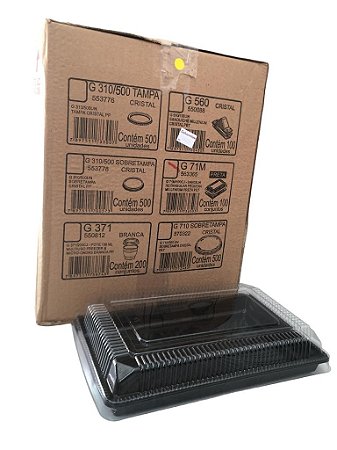 Bandeja Retangular Pequena G71m Base Preta Sushi Ou Bolo Galvanotek