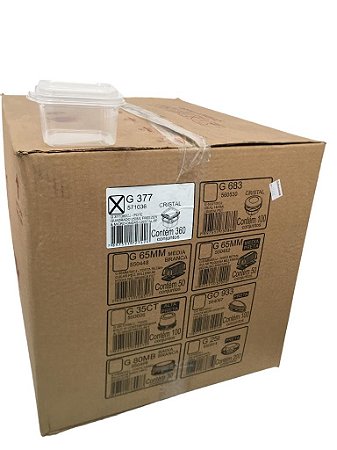 Pote Quadrado G377 250ml Pp Para Freezer E Microondas  Caixa à Granel Com 360potes Galvanotek