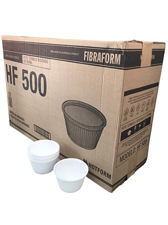 Pote Térmico Redondo Cumbuca Hf500 500ml Sem Tampa Caixa Com 400 Unidades Fibraform