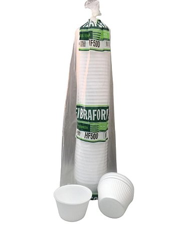 Pote Térmico Redondo Cumbuca Hf500 500ml Sem Tampa Pacote Com 50 Unidades Fibraform