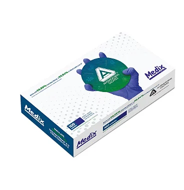 Luva Nitrilica Sem Po Antimicrobiana Tam Gg 100unid Medix