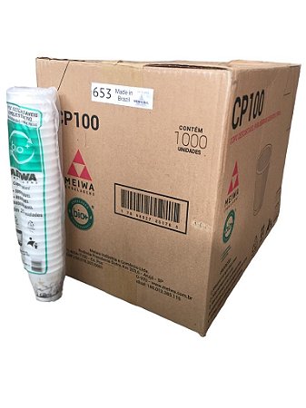 Copo Termico Isopor Eps100ml Caixa Com 1000 Copos 653 Impresso Meiwa