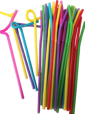 Canudo Artistico Flex Misto Pct C/40Unid Strawplast