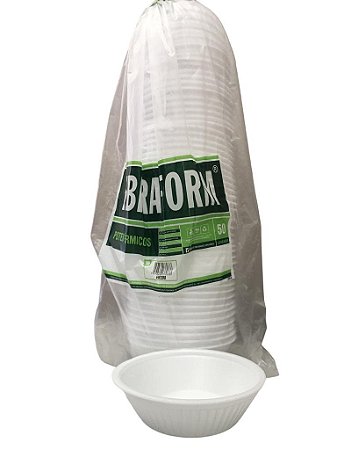 Pote Térmico Redondo Cumbuca Hf200 200ml Sem Tampa Pacote Com 50 Unidades Fibraform