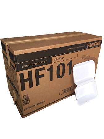 Lancheira Térmica Isopor Eps Hf101 23,5x16x7,5 900ml Caixa Com 200 Unidades Fibraform
