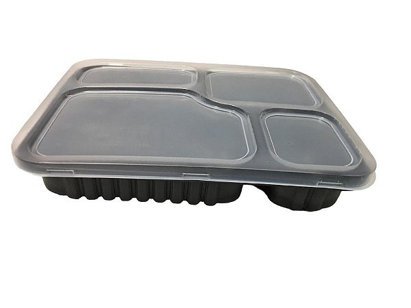 Bandeja 04 Divisoes Freezer & Microondas 1225ml  G324 Caixa Com 100cj Galvanotek