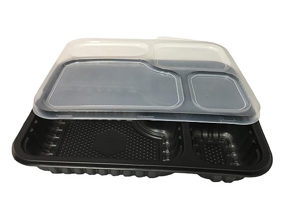 Bandeja 04 Divisoes Freezer & Microondas 1225ml  G324 Caixa Com 100cj Galvanotek