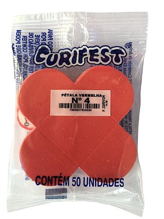 Forma Petala N4 Vermelho Pacote Com 50 Unidades Curifest