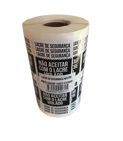 Lacre De Segurança Para Delivery 100x35mm Rolo Com 500 Unid