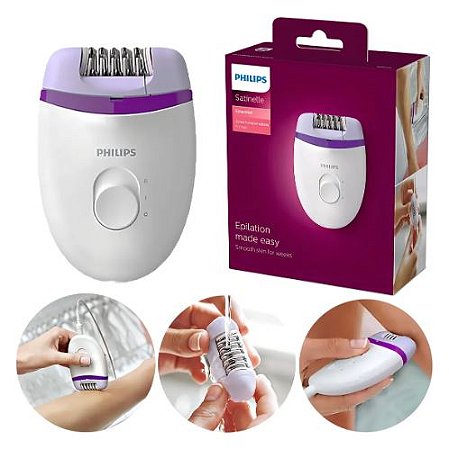 Depilador Elétrico Philips Satinelle Essential BRE225/00, 2 velocidades, Bivolt