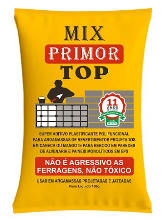 200 sc Aditivo Mix Primor TOP  Para projeção painel monolitico e reboco