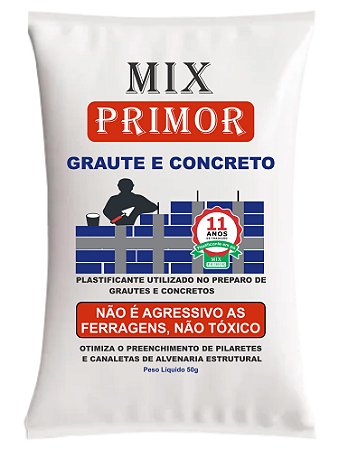 50 sc  Mix Primor Graute E Concreto Com Fluidez