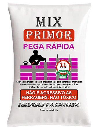 5 Sc Mix Primor Pega Rápida Acelerador De Pega p/ argamassas e geral