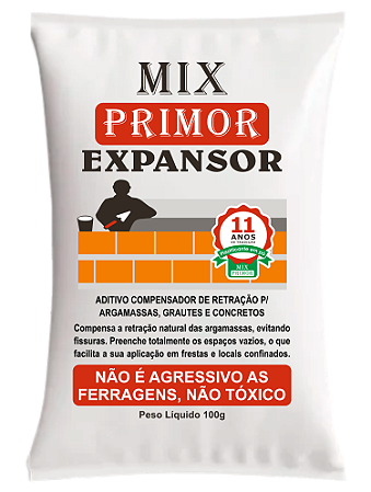 15 sc Aditivo Mix Primor Expansor Encunhamento, assentamento e concretos