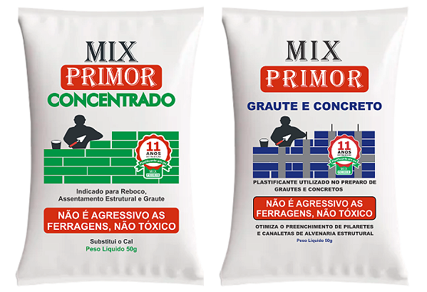 100 SC MIX PRIMOR MASSA+ 100 SC MIX PRIMOR GRAUTE E CONCRETO