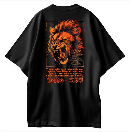 Leão de Judá Camiseta Cristã Oversized Evangelho Isaias 5:29