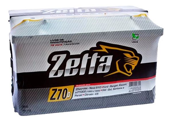 Bateria Zetta 70 Amperes para Carro - Z70D (Fabricação Moura) - RS3 Baterias  - Baterias Automotivas em Curitiba