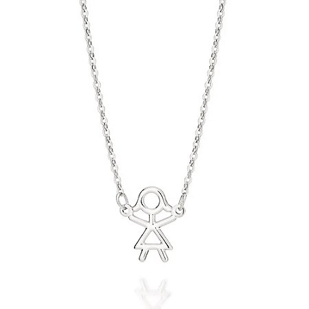 Gargantilha menina palito folheada a platina