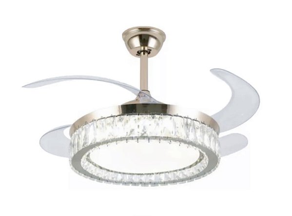 VENTILADOR CRISTAL 50CM / 107CM 30W COM CONTROLE REMOTO