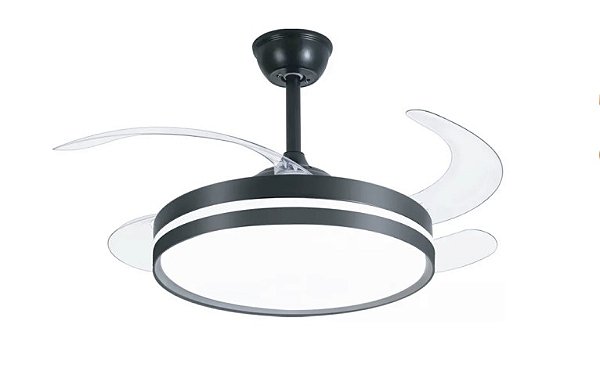 VENTILADOR PRETO 50CM/107CM 30W COM CONTROLE REMOTO MULTICOR