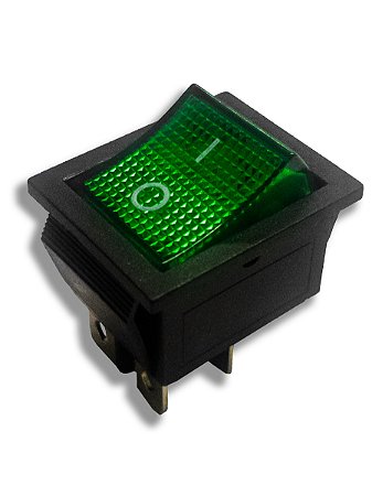 Chave Gangorra KCD4-201N - ON-OFF Verde - Kit 10 Peças
