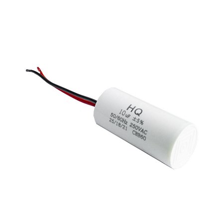 Capacitor de Partida 10UFX250V 2 FIOS - Kit 10 Unidades