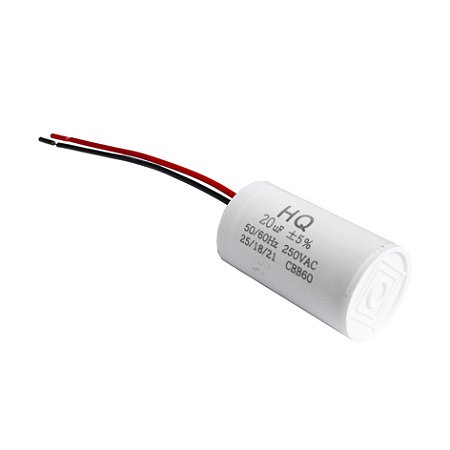 Capacitor de Partida 20UFX250V 2 FIOS - Kit 10 Unidades