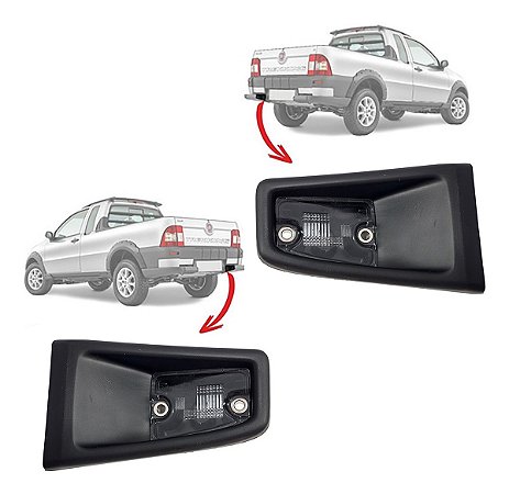 Par Lanterna Luz de Placa Traseira Fiat Strada 2008 a 2019 Original