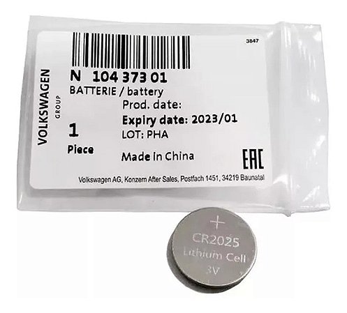 Bateria Controle da Chave Golf Jetta Tiguan 2018 a 2021 Original N10437301