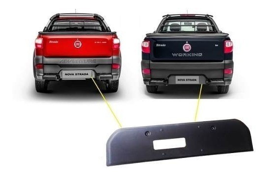 Suporte moldura placa traseira Fiat Strada 2014... Original
