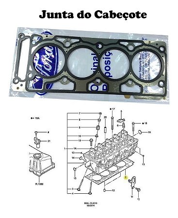 Junta Do Cabeçote Zetec Rocam Courier 2009 2010 2011 XS6E6051BF